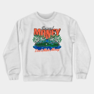 Vintage Scared Money Don't Make Money // Florida Swamp Blue & Orange Alligator Crewneck Sweatshirt